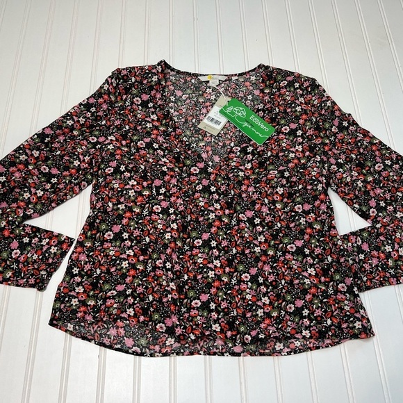 Boden Blouse Popover Shirt Top Floral Printed V Neck 8 NEW. 1134 - Picture 2 of 5